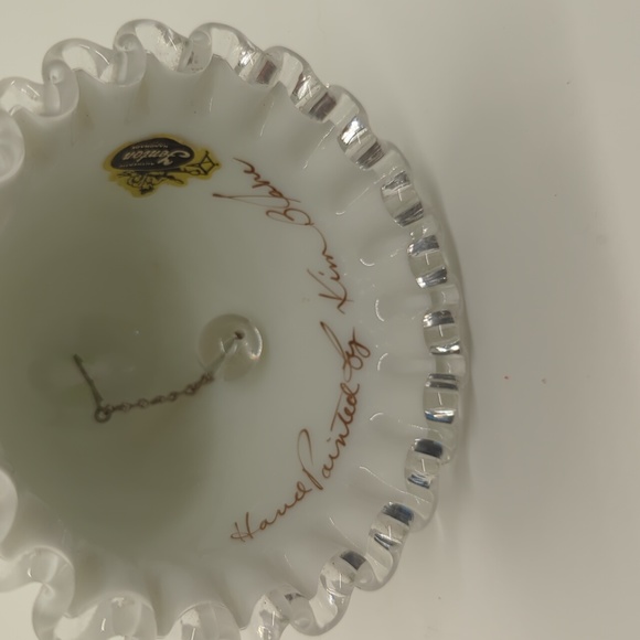 Fenton Spanish Lace Silver crest Bell - Picture 3 of 4